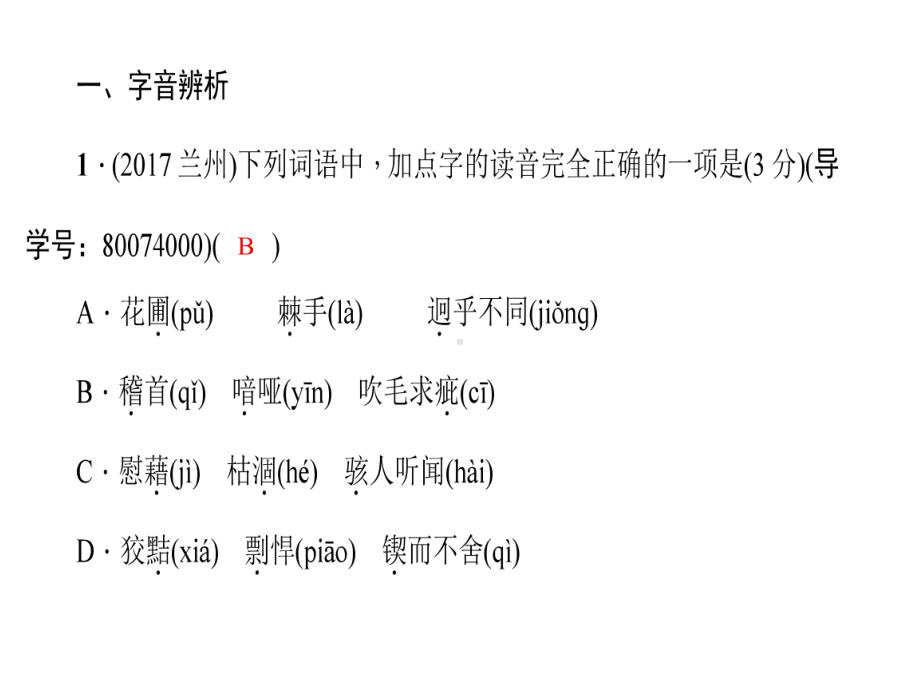 中考语文复习课件：专题一字音、字形与书写.ppt_第3页