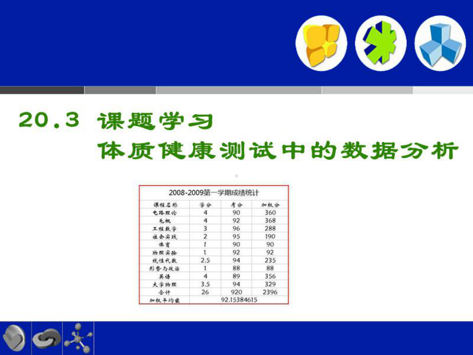 《体质健康测试中的数据分析》数据的分析实用课件.pptx_第1页