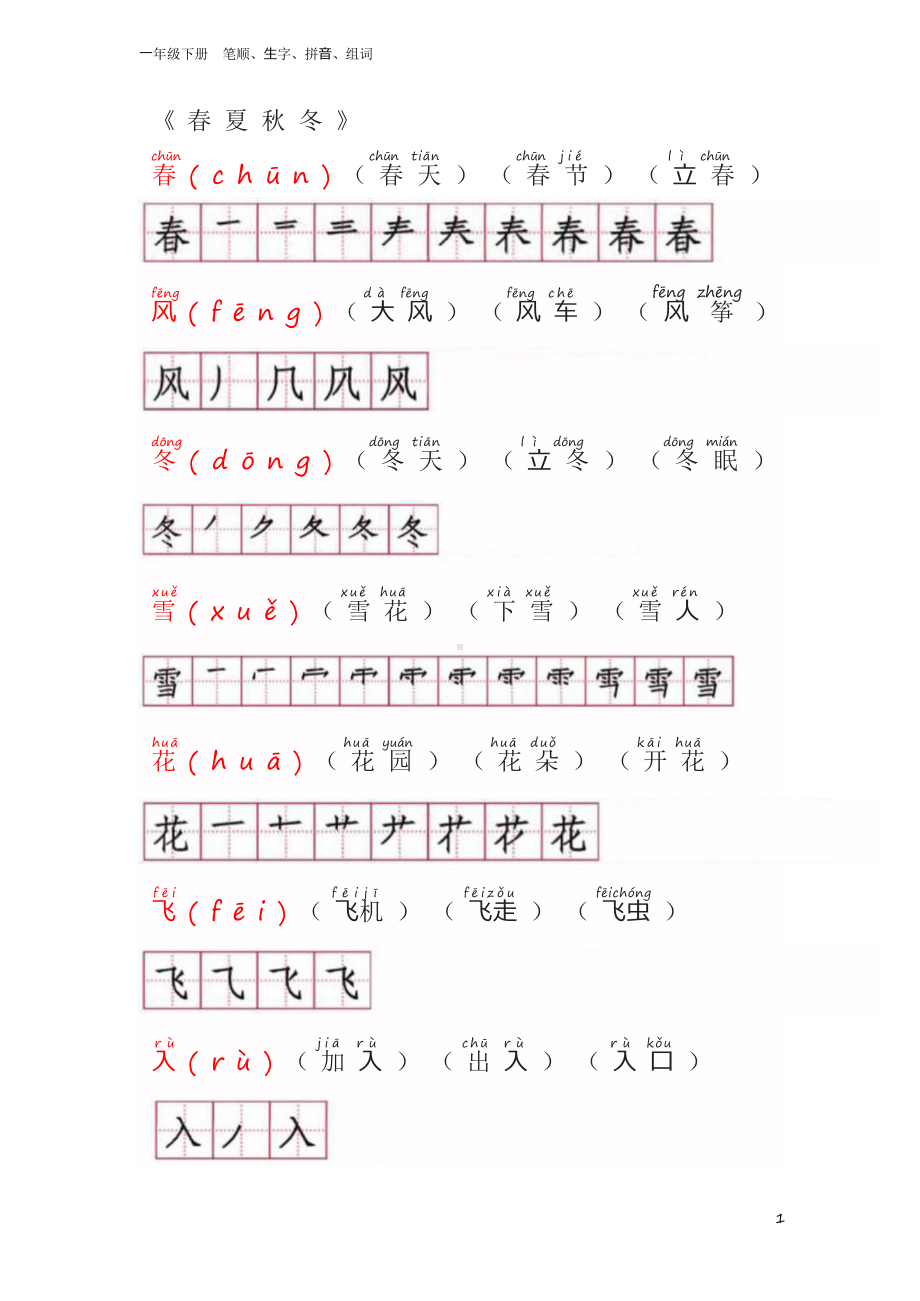 一年级下册笔顺、生字、拼音、组词课件.pptx_第3页