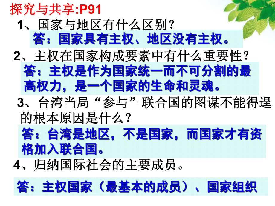 81国际社会的主要成员主权国家和国际组织By邓欢欢解析课件.ppt_第2页