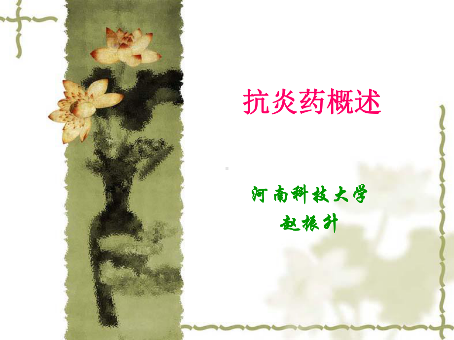 [医学]高级兽医药理学课件5抗炎药概述1.ppt_第1页