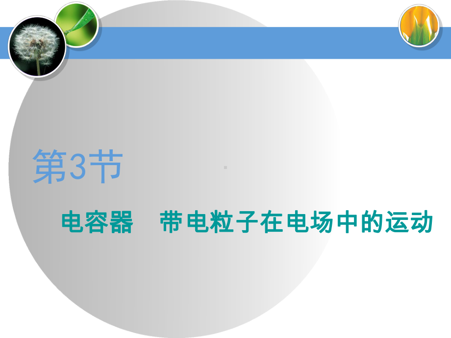 2020届高三物理一轮复习课件：电容器带电粒子在电场中的运动.ppt_第1页