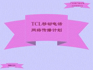 39TCL移动电话网络传播计划解析课件.ppt