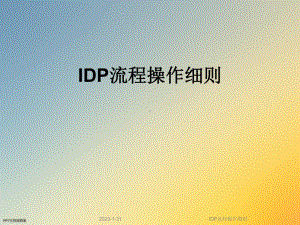 IDP流程操作细则课件.ppt