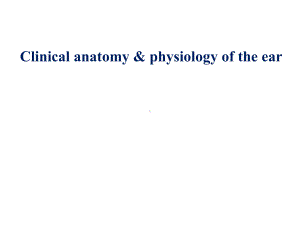 上海交通大学耳鼻咽喉科学英文版课件 clinical anatomy physiology of the ear.ppt