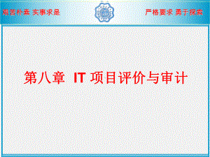 IT项目评价及审计(第8章)课件.ppt