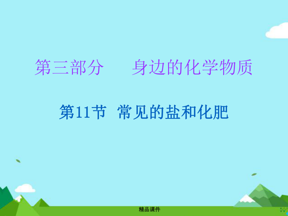 中考化学必备复习第三部分身边的化学物质第11节常见的盐和化肥课件.ppt_第1页