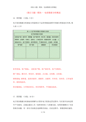 （课后习题）模块一电商数据分析概述参考模板范本.doc