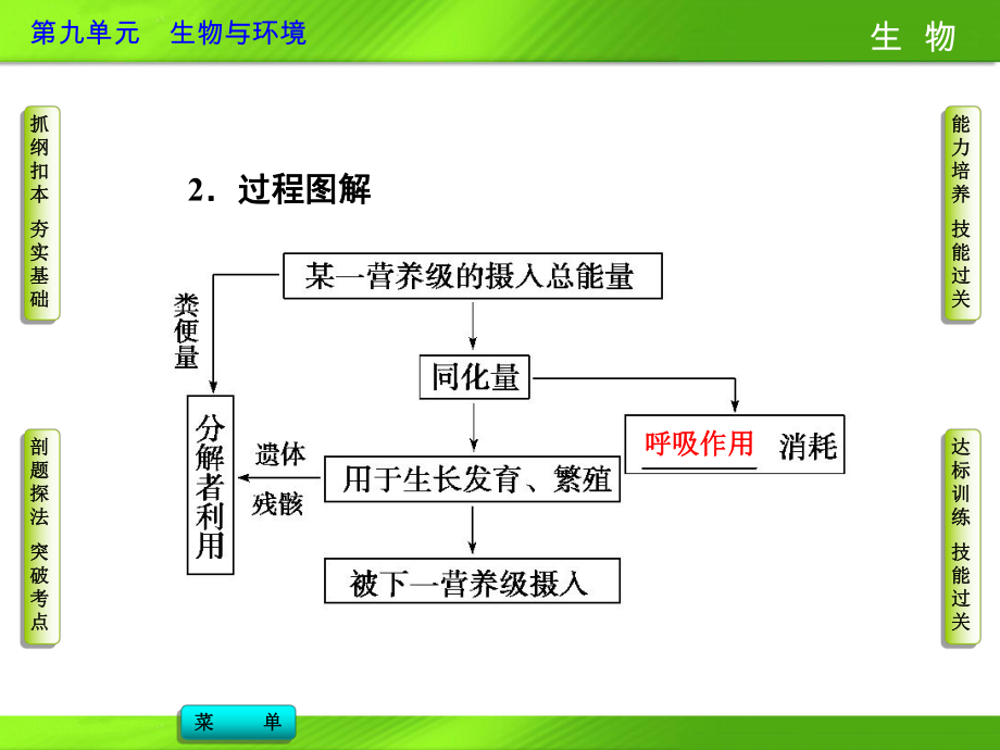 2014高考生物（新课标）配套课件：第九单元 第4节 生态系统的能量流动和物质循环.ppt_第3页