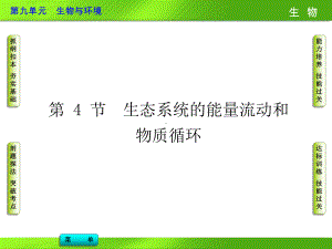 2014高考生物（新课标）配套课件：第九单元 第4节 生态系统的能量流动和物质循环.ppt