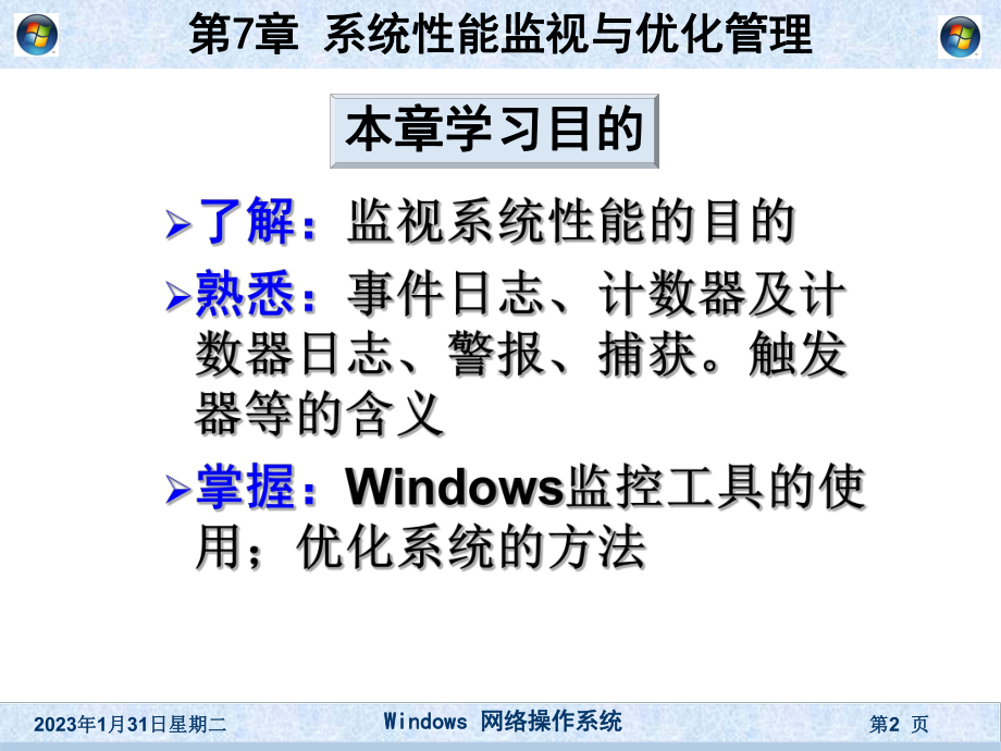 《windows网络操作系统》第7章系统性能监视与优化管理汇总课件.ppt_第2页