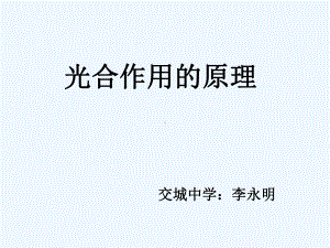 光合作用原理和过程新人教版必修课件.ppt