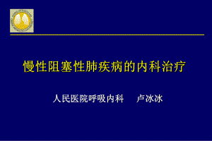 慢性阻塞性肺疾病的内科治疗课件.ppt