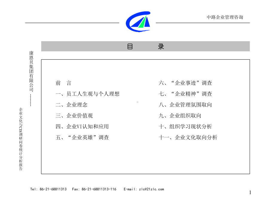 康恩贝企业文化调研统计分析报告(NEW)课件.ppt_第1页