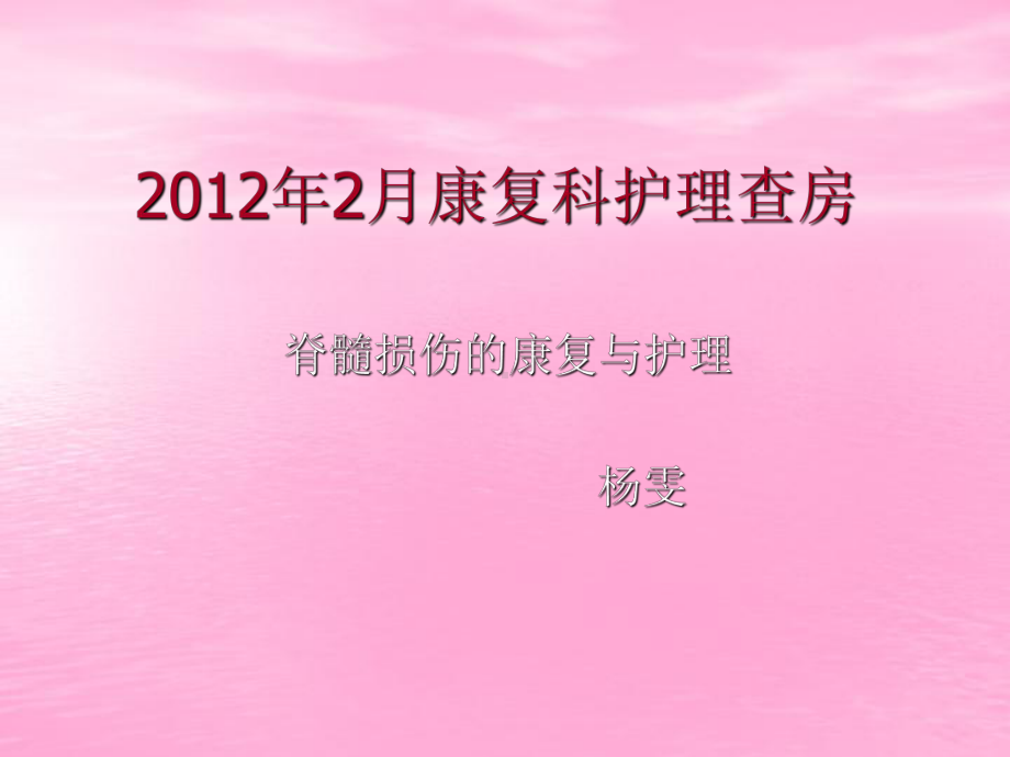 脊髓损伤康复2012年2月课件.ppt_第1页