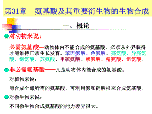 氨基酸及其重要衍生物的生物合成课件.ppt