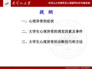 大学生心理异常表现及诊断方法课件提纲.ppt