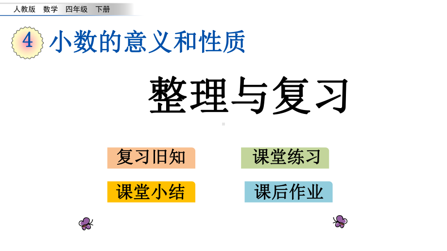 人教新课标四年级下册数学课件：第四单元小数的性质和意义复习.pptx_第1页