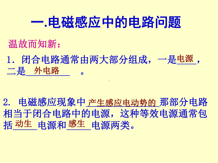 电磁感应中的电路问题2电磁感应和力学规律的综合应用电磁感应课件.ppt_第2页