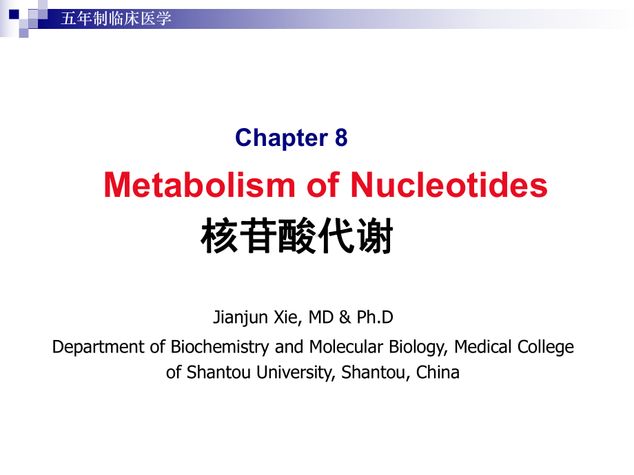 核苷酸代谢生物化学与分子生物学课件.ppt_第1页