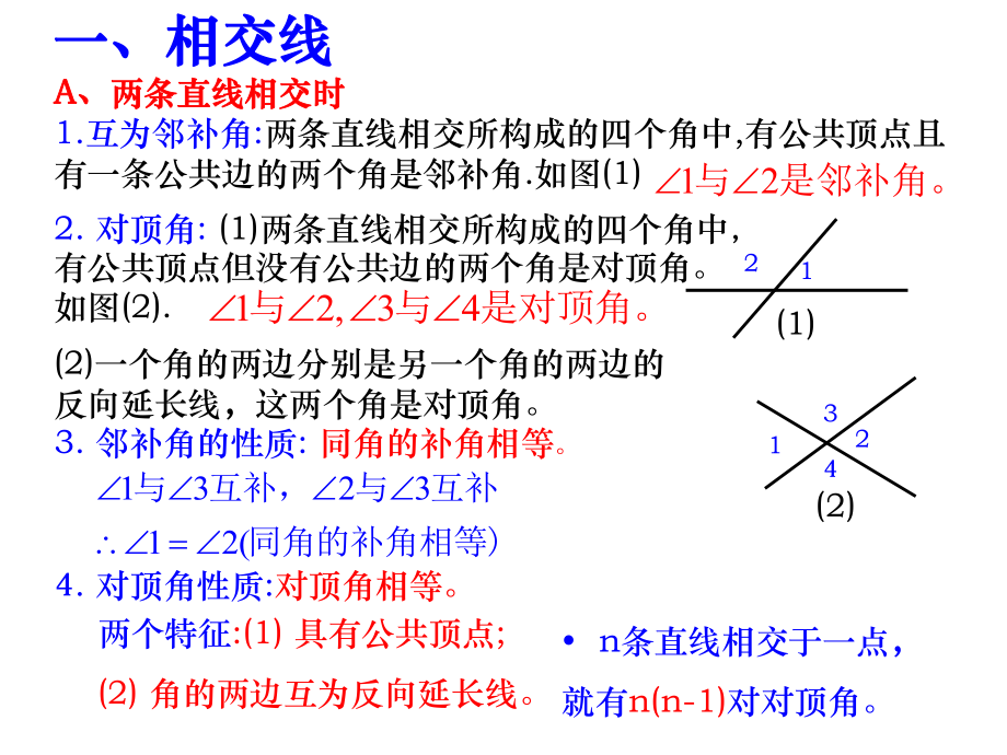 人教版七年级下册第五章《相交线与平行线》复习课件.ppt_第3页