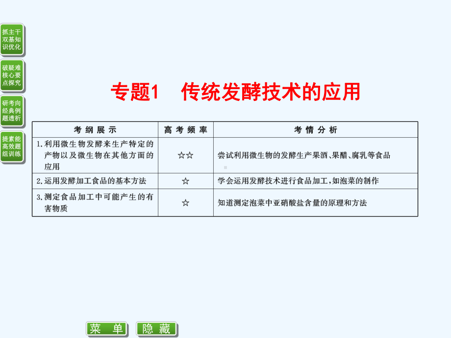 届新课标高考生物总复习配套：选修传统发酵技术的应用课件.ppt_第2页