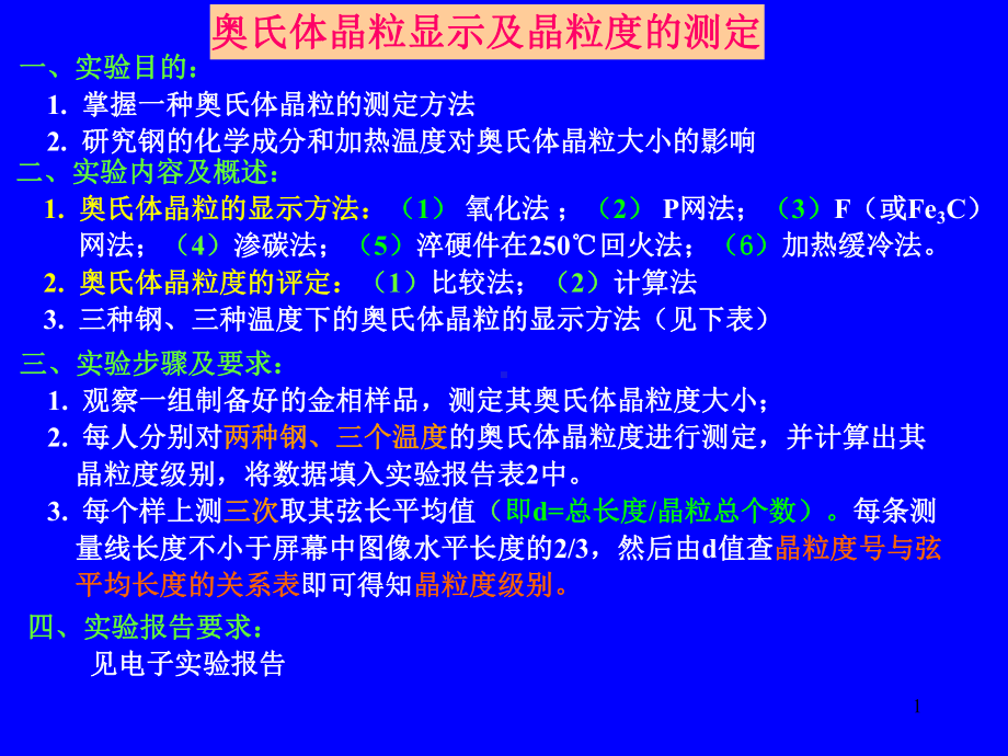 奥氏体晶粒显示及晶粒度的测定(参考课件).ppt_第1页