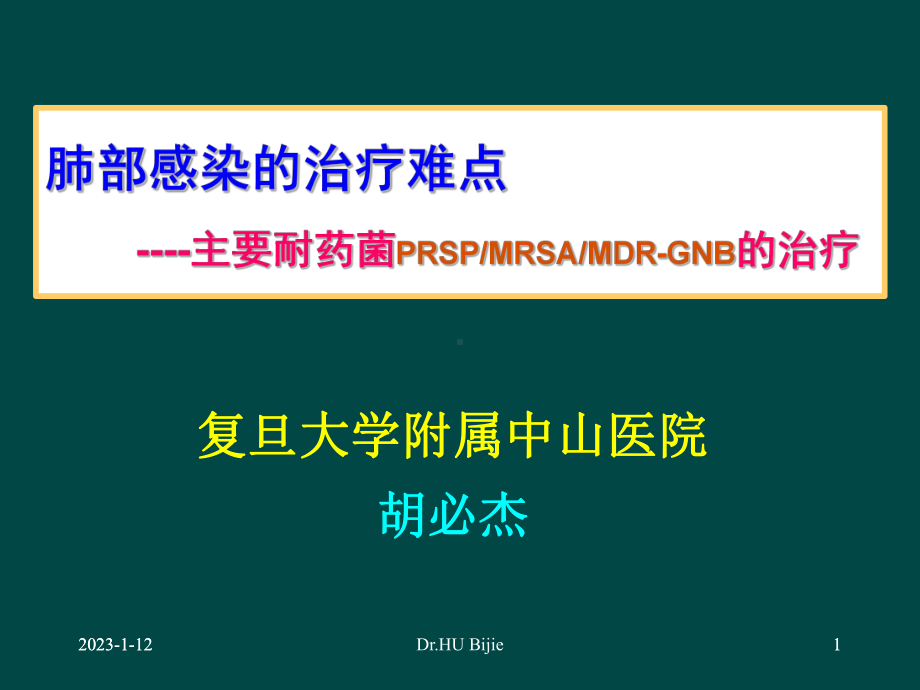 胡必杰肺部感染的治疗难点课件.ppt_第1页