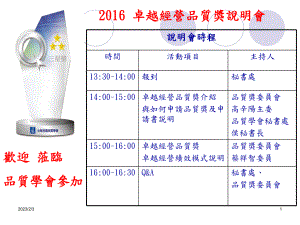 卓越经营品质奖简介课件.ppt