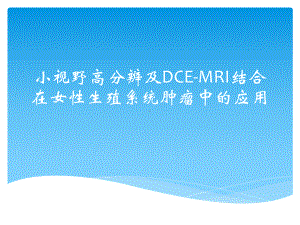 小视野高分辨及dcemri结合在女性生殖系统肿瘤中的应用 课件.pptx