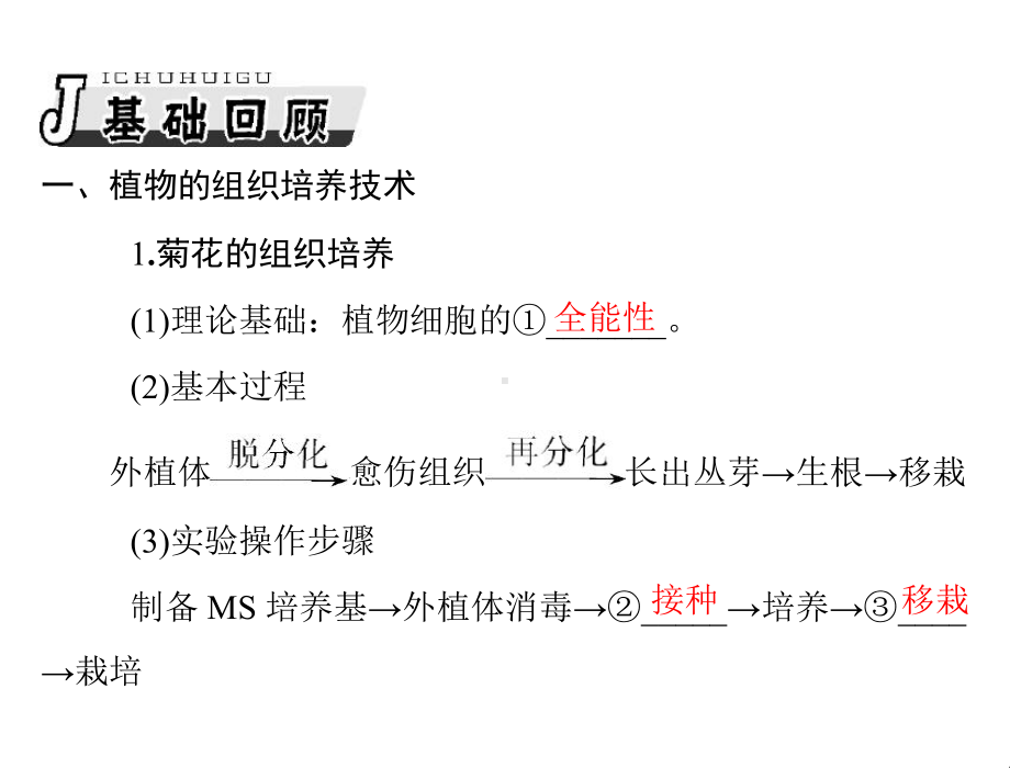 生物2013年高考复习课件：选修1 专题3、5 植物的组织培养技术、dna.ppt_第3页