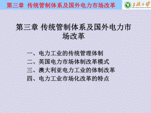 电力市场与电力经济第三章传统管制体系及国外电力市场改革课件.ppt