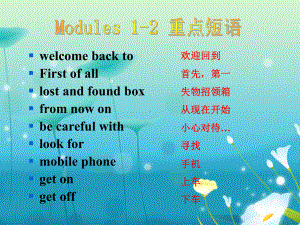 外研版七年级英语下册Modules16重点短语课件.ppt（纯ppt,可能不含音视频素材）