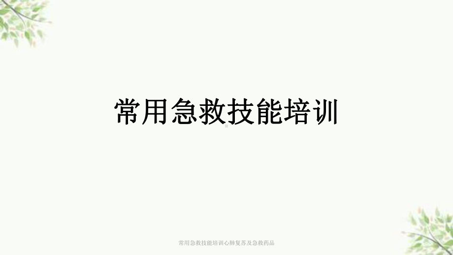 常用急救技能培训心肺复苏及急救药品课件.ppt_第1页