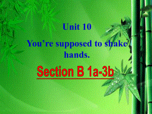 人教版九年级英语全一册-Unit10-You're-supposed-to-shake-hands-B1课件.ppt（纯ppt,可能不含音视频素材）