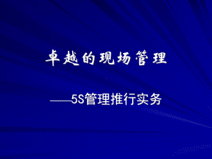 卓越的现场管理5S管理推行实务课件.ppt