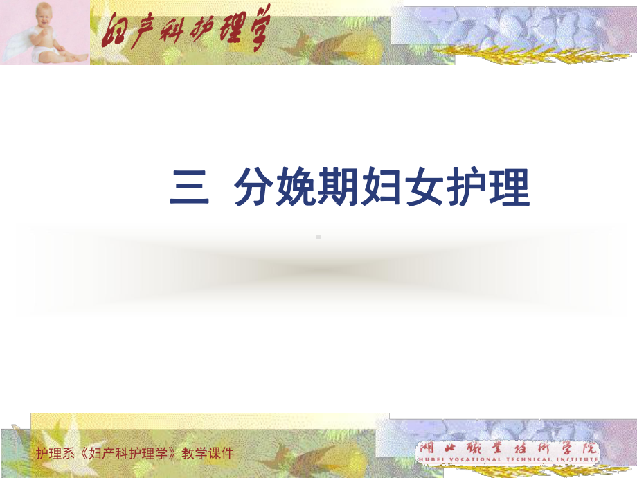 分娩期妇女护理（母婴护理）（妇产科护理）湖职课件.ppt_第1页