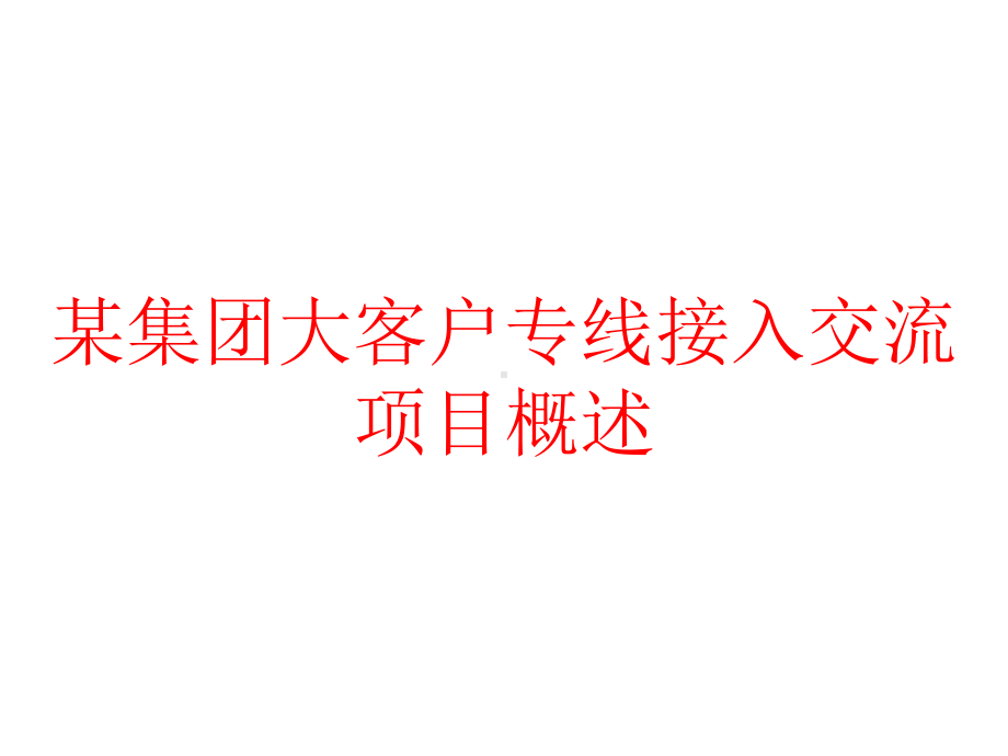 某集团大客户专线接入交流项目概述课件.ppt_第1页