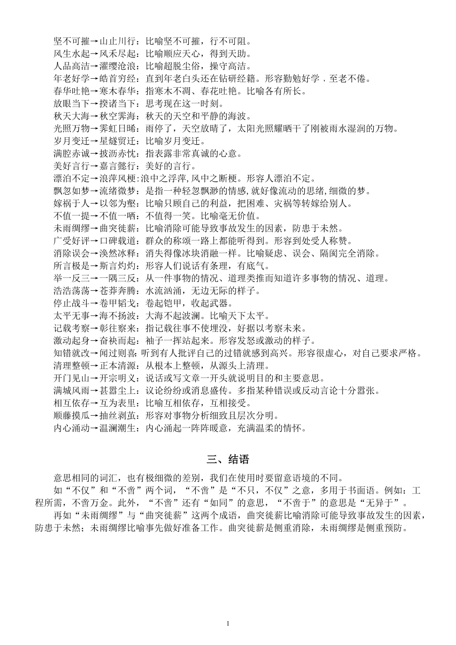 高中语文高考复习词意相同雅俗互换词语整理汇总.docx_第2页