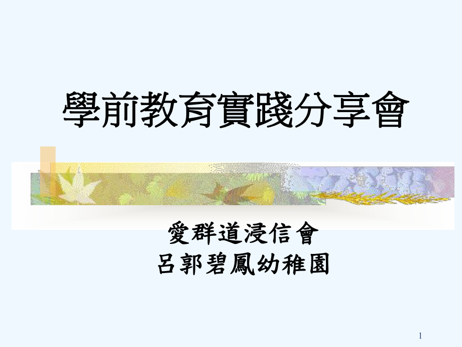 学前教育实践分享会课件.ppt_第1页