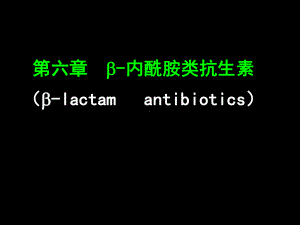 第6章B内酰胺类抗生素(化疗部分)课件.ppt