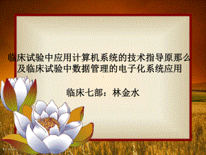 临床试验中应用计算机系统的技术指导原则及临床试验中数据管理的电子化系统应用课件.ppt