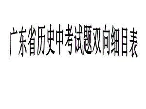 广东省历史中考试题双向细目表课件.ppt