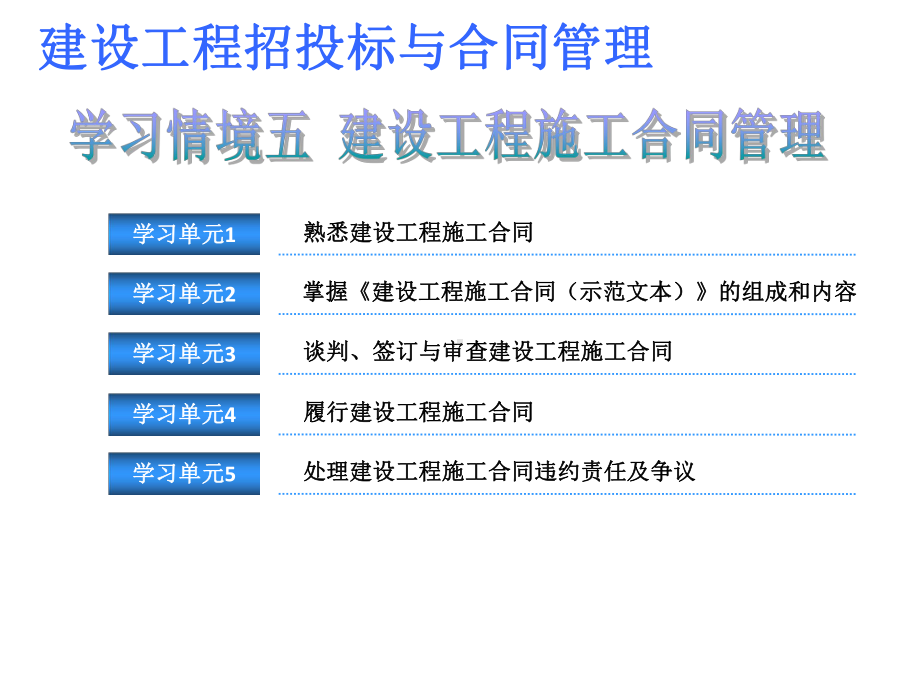 学习情境五建设工程施工合同管理课件.pptx_第1页