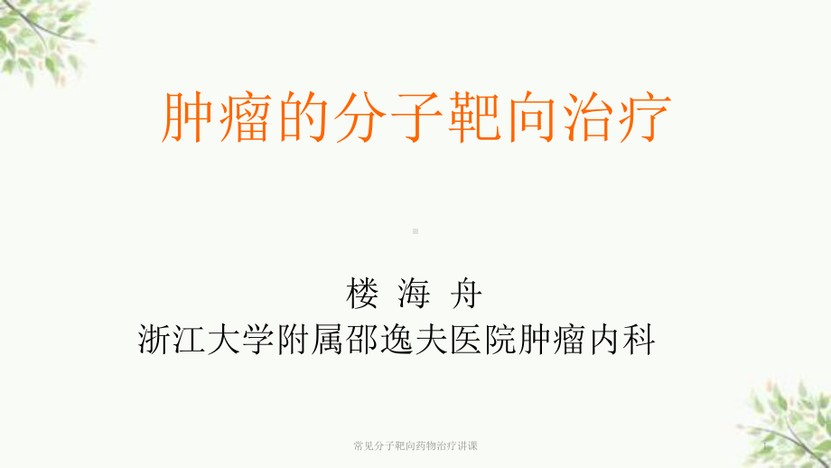 常见分子靶向药物治疗讲课课件.ppt_第1页