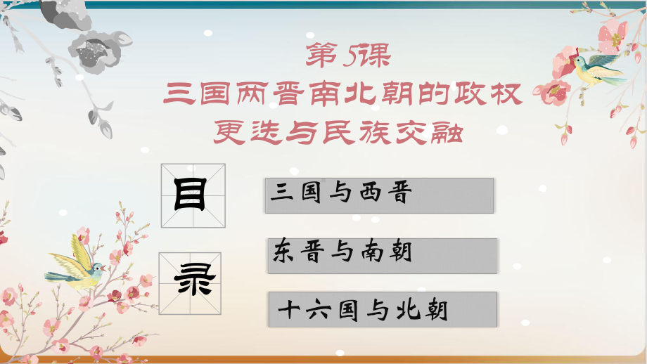 人教必修中外历史纲要上-三国两晋南北朝的政权更迭与民族融合-课件.pptx_第1页