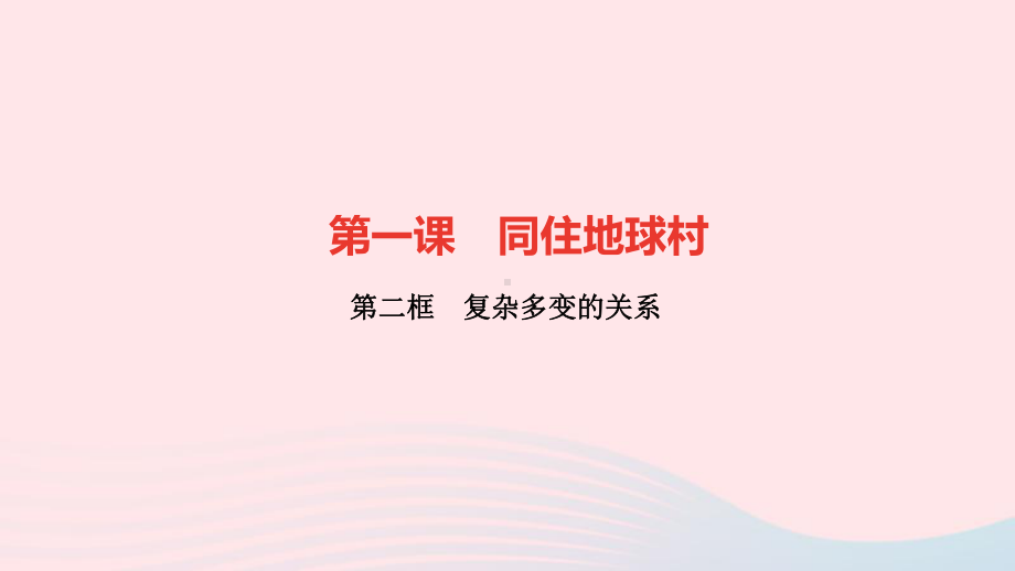 九年级道德与法治下册第一单元我们共同的世界第一课同住地球村第二框复杂多变的关系作业课件新人教版.ppt_第1页