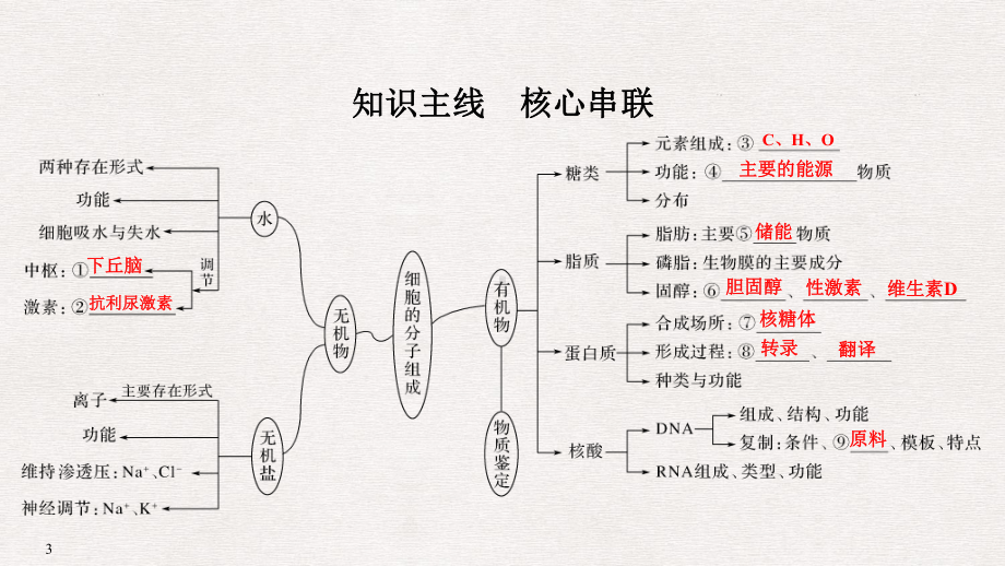 高考生物二轮名师制作获奖课件：专题一细胞的分子基础及相关调节.ppt_第3页