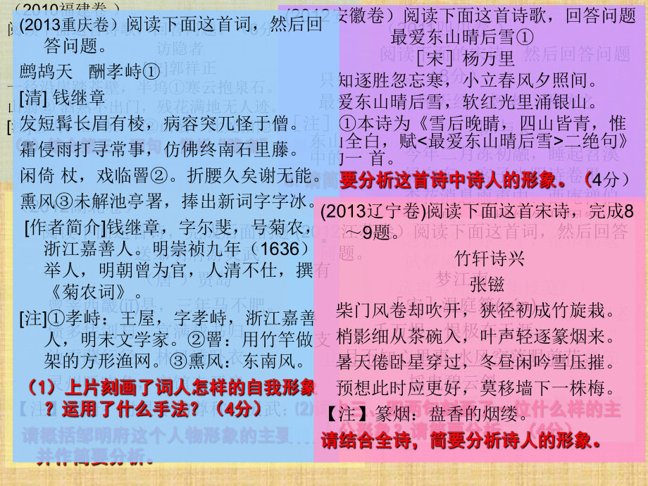 高三语文一轮复习诗歌鉴赏人物形象类题型的解题技巧名师公开课省级获奖课件(全国).ppt_第2页