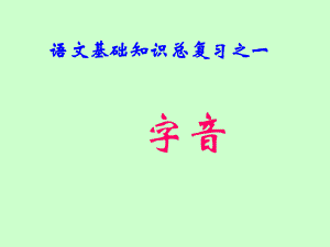 中职对口升学复习语文基础知识-1语音-字音课件.ppt